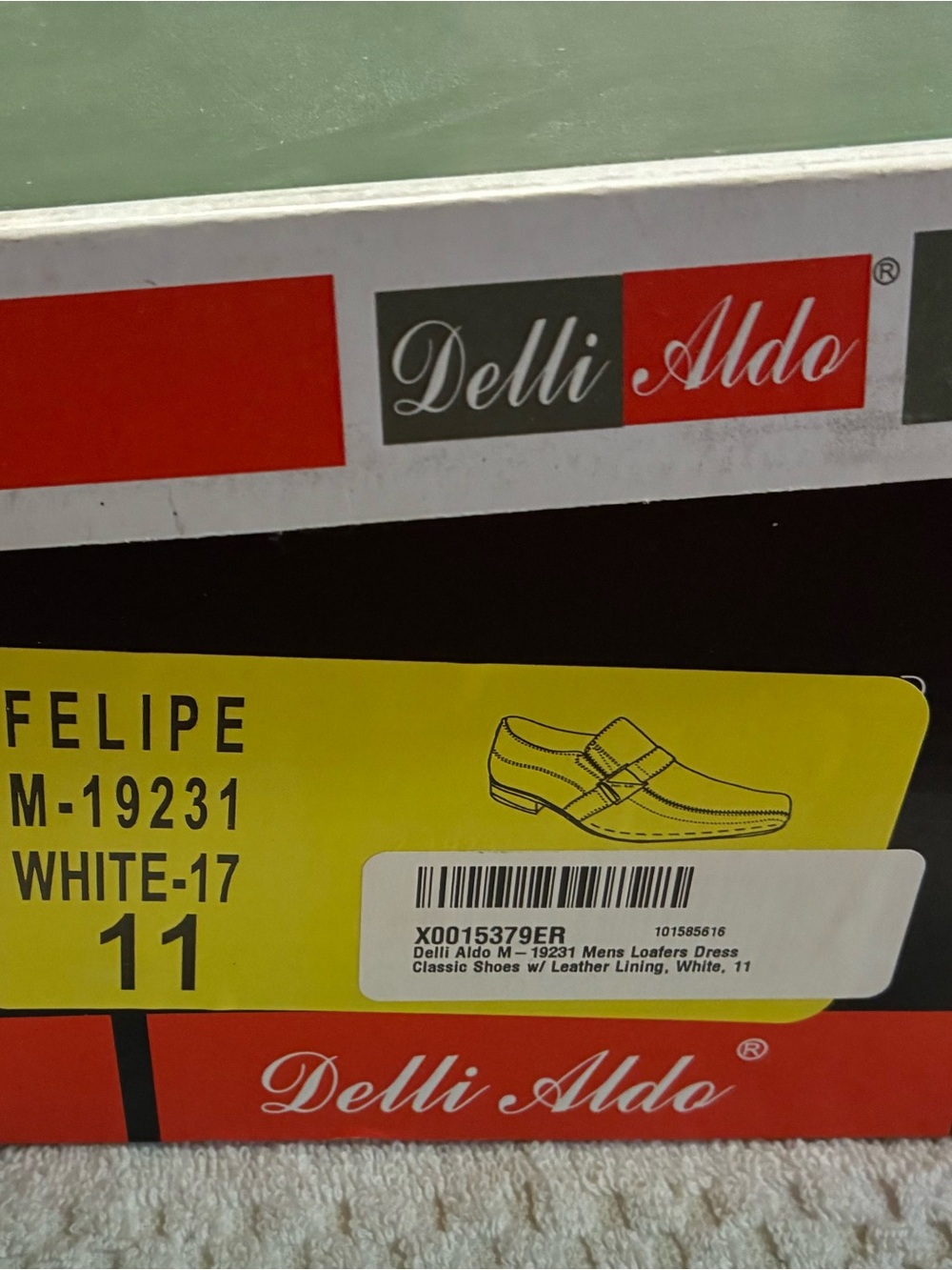 Delli Aldo Felipe Men's White Leather Slip-On Loafers with Silver Buckle Accent - Picture 12 of 13